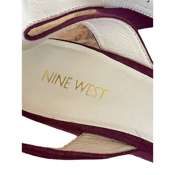 Nine West Womens Purple Suede Leather Upper Ankle Strap Wedge Heel Pump Size 8m - Picture 2 of 7